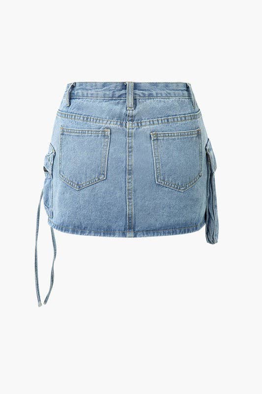 Cargo Denim Mini Skirt