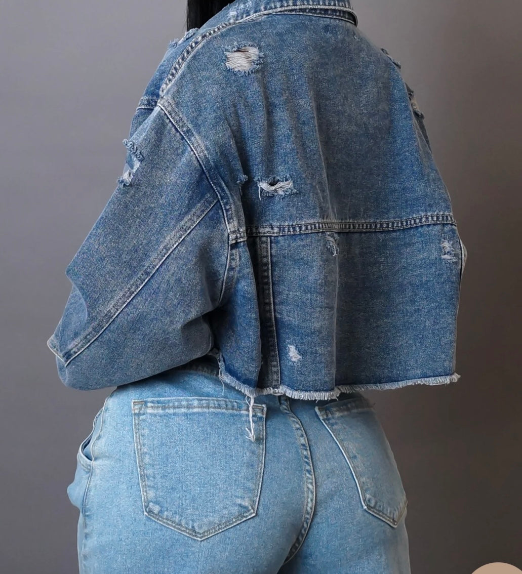 Denim Cropped Jacket