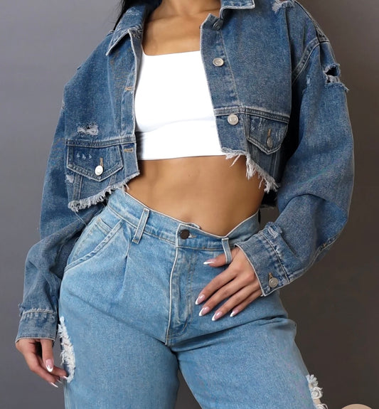 Denim Cropped Jacket