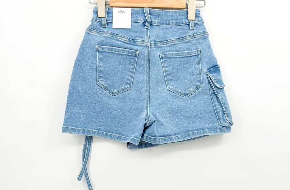 Denim Cargo Skort